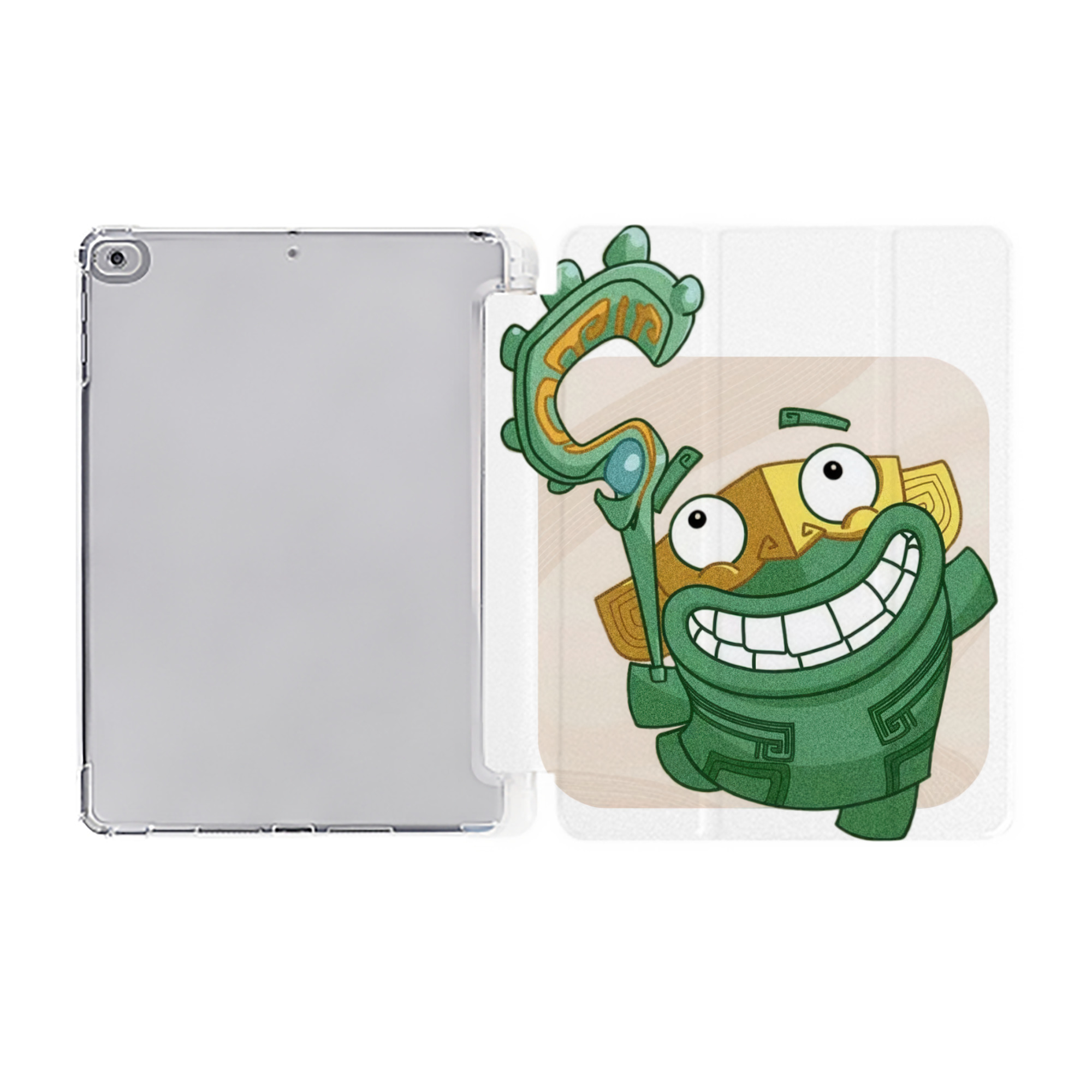 （画像用） Ne Zha 2 ナタ 魔童の大暴れ IPad ケース ペン収納付き 三つ折りスタンド PUレザー×シリコン 対応機種9.5/10.5/10.9インチ